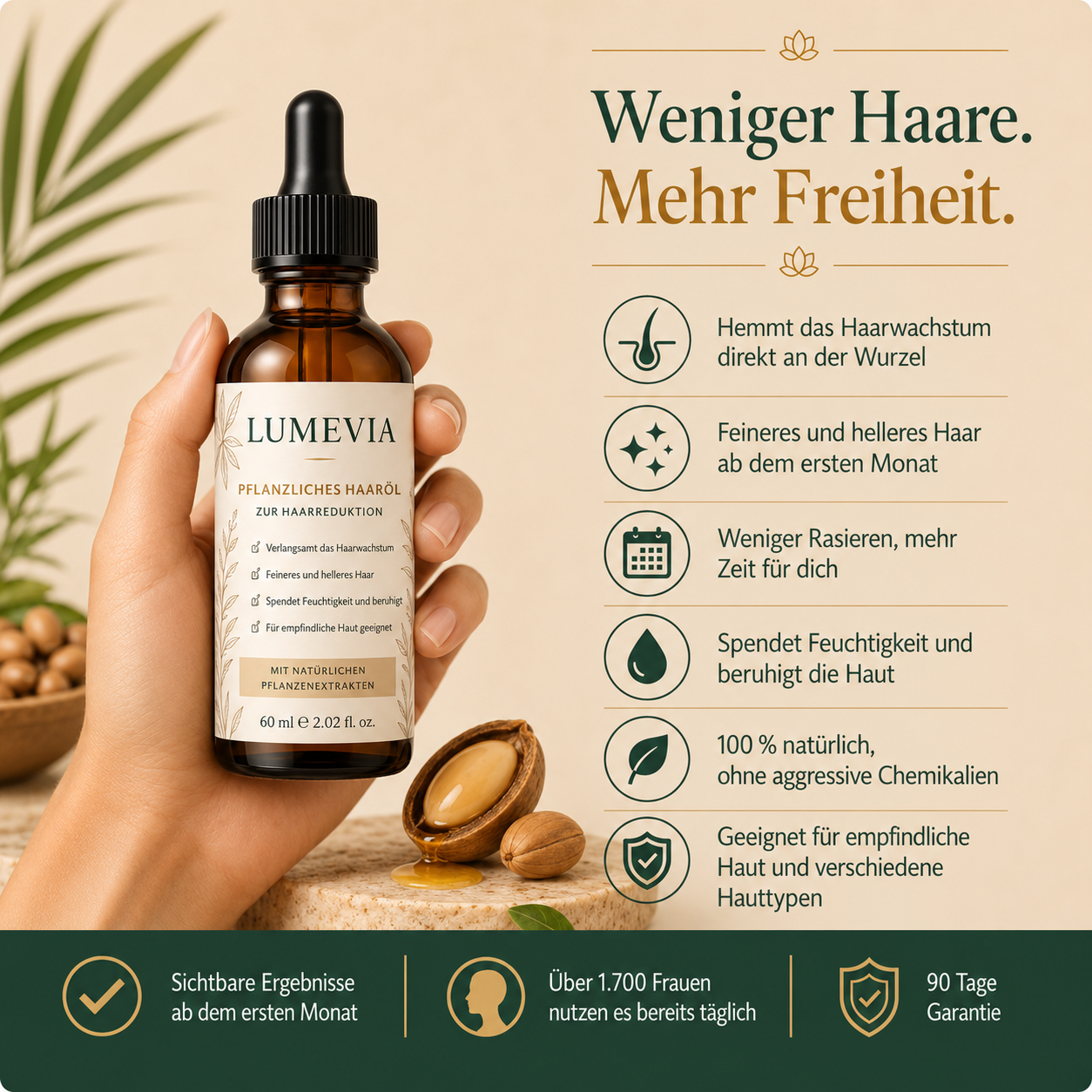Natürliches Öl gegen unerwünschte Gesichtshaare